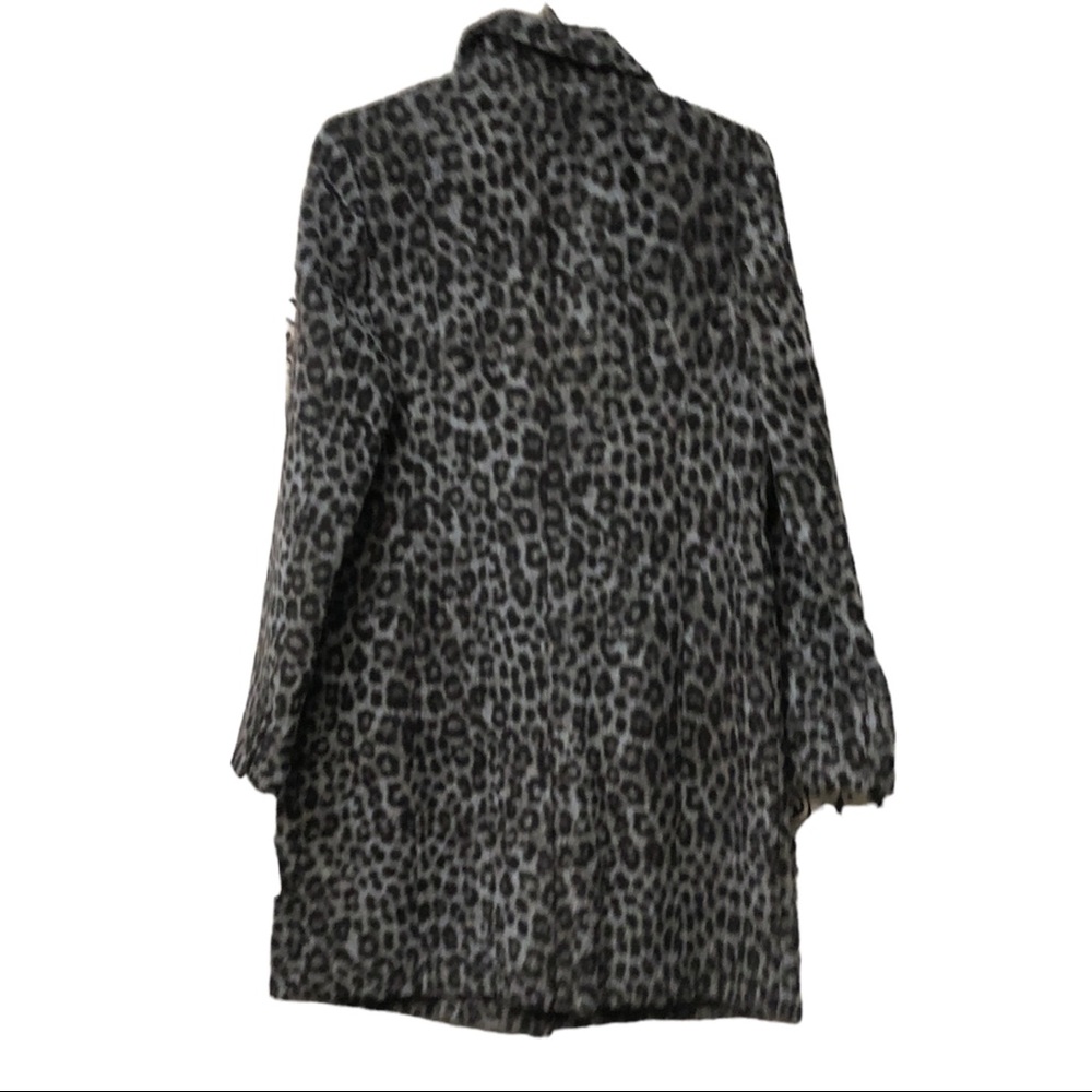 GCBG MAXAZRIA Womens Midweight Blue-Leopard Overcoat Sz, Medium - Picture 2 of 14
